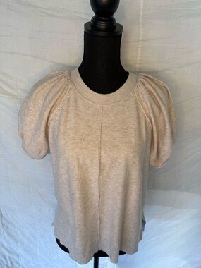 Universal Thread Beige Puff Sleeve Knit Top